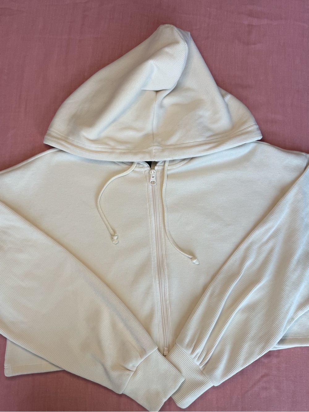 Cropped Zip-Up Hoodie Sweater
